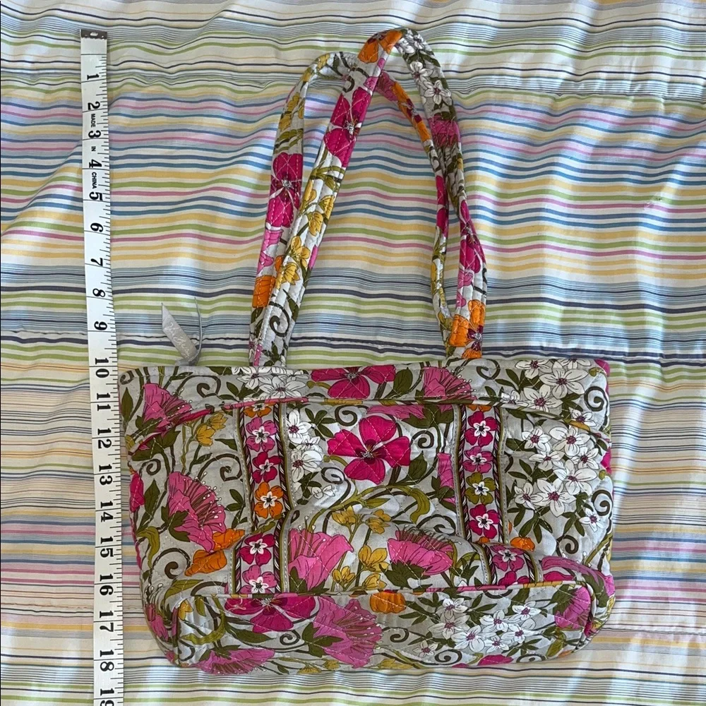 Vera Bradley Quilted Floral Tote in‎ Pink, Orange & Green